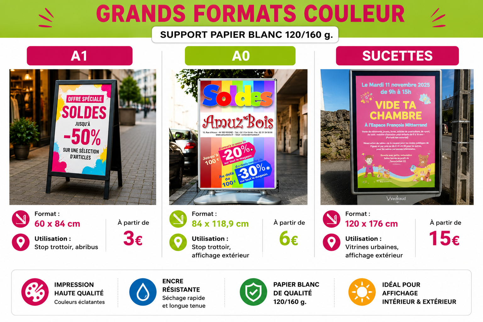 Bannière Grd format couleur papier