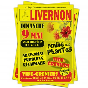 AFFICHES FLUO JAUNE IMPRESSION BI-COLOR (NOIR + ROUGE)