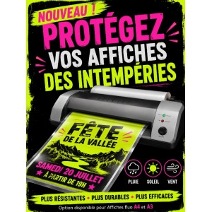 Plastification Affiches A4 et A3